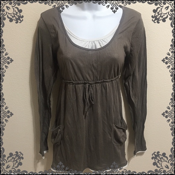 Sweet Bliss Tops - 4/$20 -- Faux Dual Layer Long Sleeve Baby Doll Top